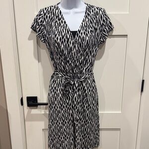 Banana Republic Monochrome Geometric Midi Dress